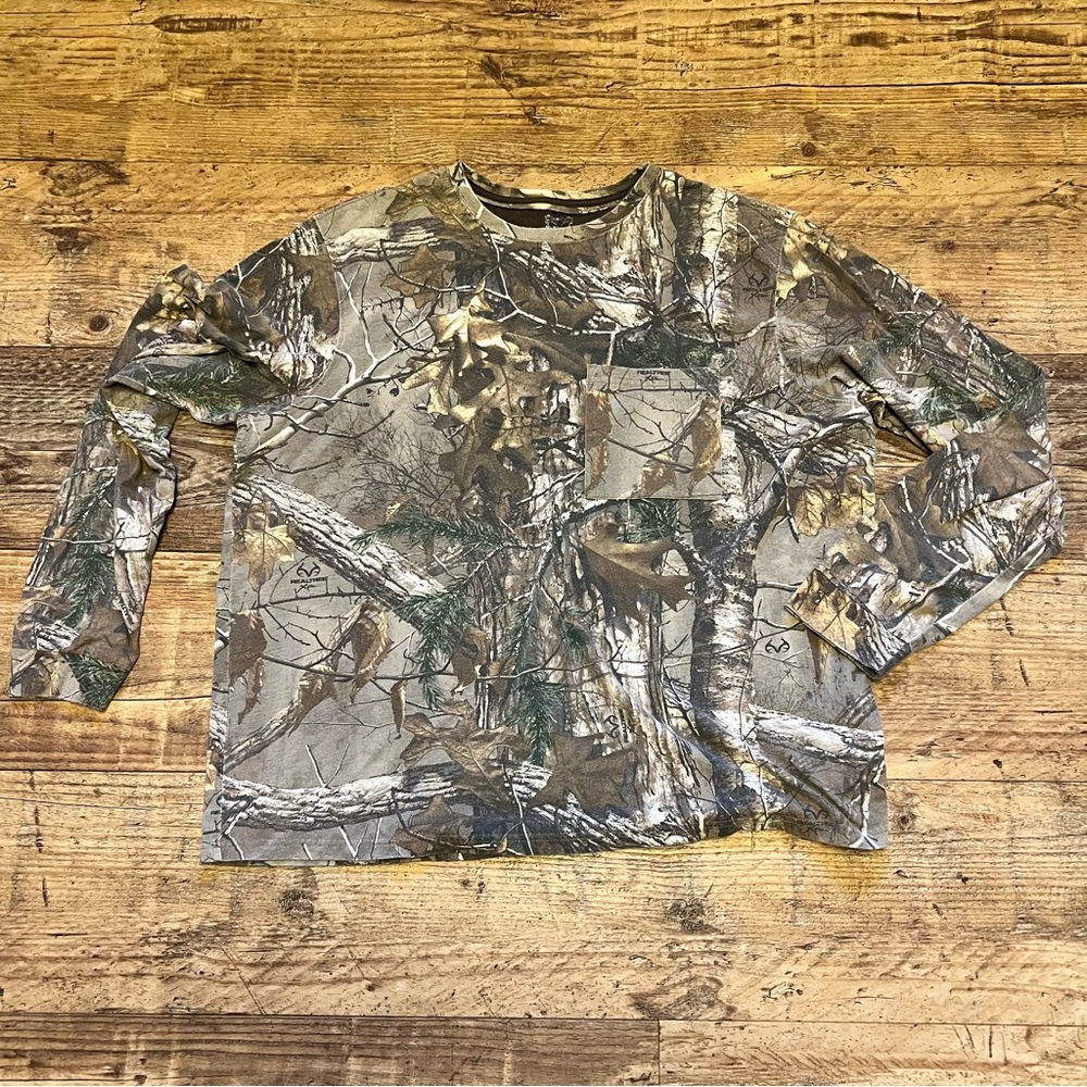 Vintage Y2K Realtree Camo Long Sleeve Shirt Men’s Size  3XL  90’sHunting Pocket
